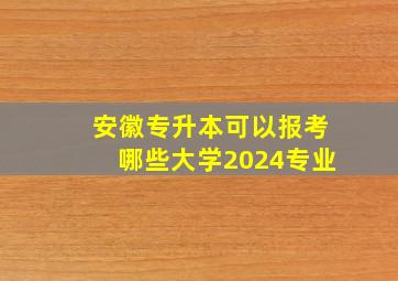 安徽专升本可以报考哪些大学2024专业