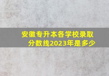 安徽专升本各学校录取分数线2023年是多少