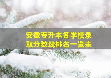 安徽专升本各学校录取分数线排名一览表