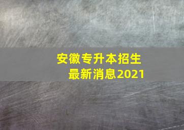 安徽专升本招生最新消息2021