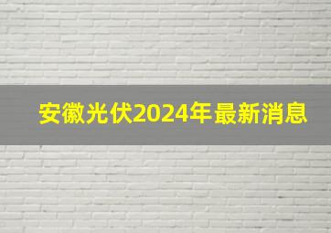 安徽光伏2024年最新消息