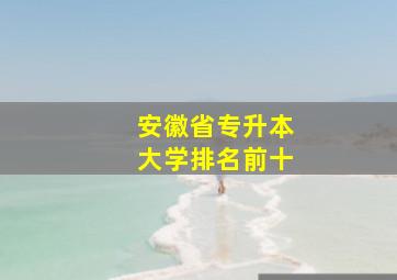 安徽省专升本大学排名前十