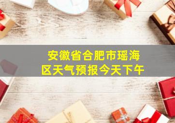 安徽省合肥市瑶海区天气预报今天下午