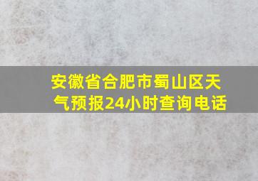 安徽省合肥市蜀山区天气预报24小时查询电话