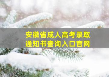 安徽省成人高考录取通知书查询入口官网