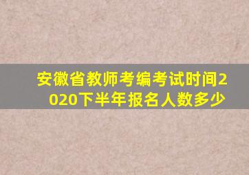 安徽省教师考编考试时间2020下半年报名人数多少