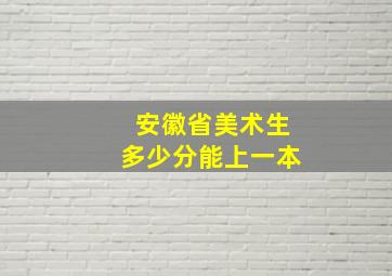 安徽省美术生多少分能上一本