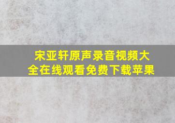 宋亚轩原声录音视频大全在线观看免费下载苹果