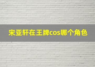 宋亚轩在王牌cos哪个角色