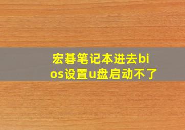 宏碁笔记本进去bios设置u盘启动不了