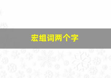 宏组词两个字