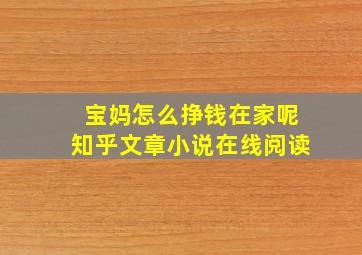 宝妈怎么挣钱在家呢知乎文章小说在线阅读