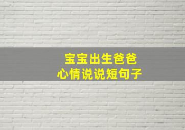 宝宝出生爸爸心情说说短句子