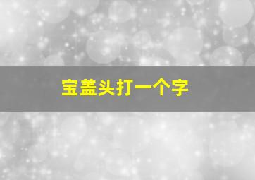 宝盖头打一个字