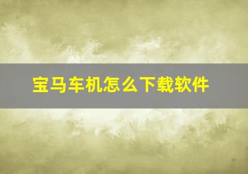 宝马车机怎么下载软件