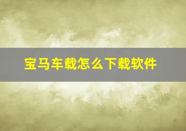 宝马车载怎么下载软件