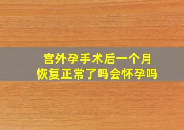 宫外孕手术后一个月恢复正常了吗会怀孕吗