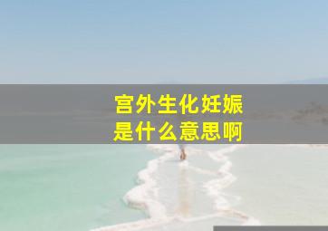 宫外生化妊娠是什么意思啊