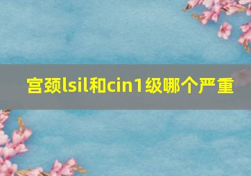 宫颈lsil和cin1级哪个严重