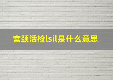 宫颈活检lsil是什么意思