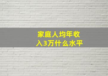 家庭人均年收入3万什么水平