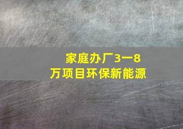 家庭办厂3一8万项目环保新能源