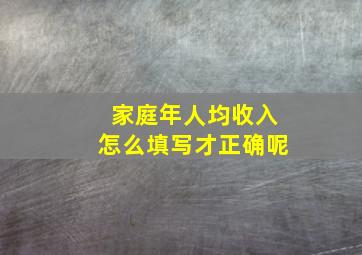 家庭年人均收入怎么填写才正确呢