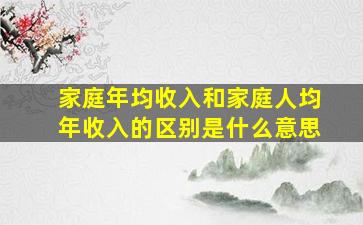 家庭年均收入和家庭人均年收入的区别是什么意思