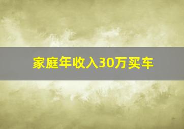 家庭年收入30万买车