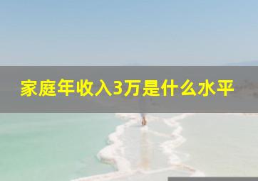 家庭年收入3万是什么水平