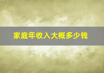 家庭年收入大概多少钱