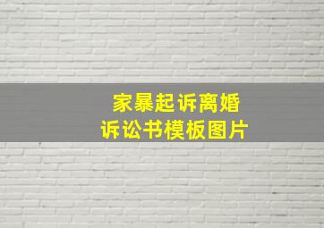 家暴起诉离婚诉讼书模板图片