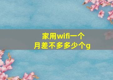 家用wifi一个月差不多多少个g