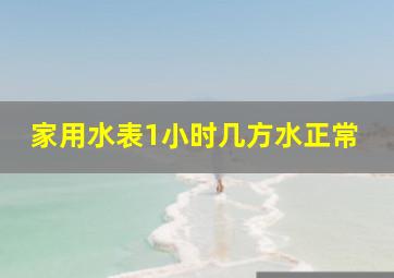 家用水表1小时几方水正常