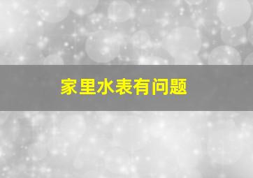 家里水表有问题