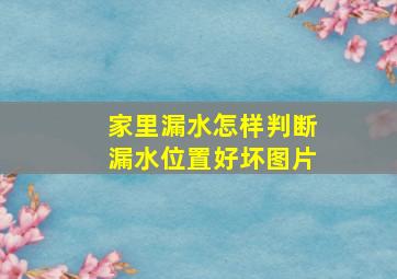 家里漏水怎样判断漏水位置好坏图片