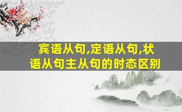 宾语从句,定语从句,状语从句主从句的时态区别