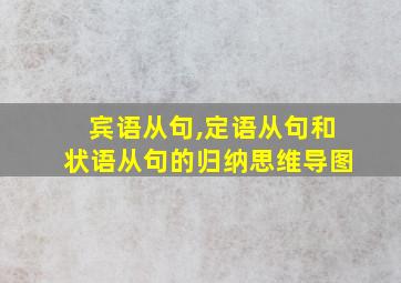 宾语从句,定语从句和状语从句的归纳思维导图