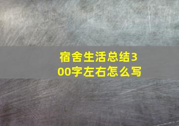 宿舍生活总结300字左右怎么写