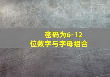 密码为6-12位数字与字母组合