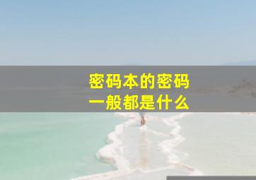 密码本的密码一般都是什么