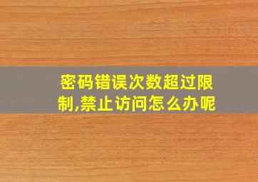 密码错误次数超过限制,禁止访问怎么办呢