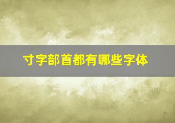 寸字部首都有哪些字体