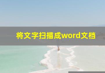 将文字扫描成word文档