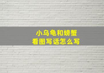 小乌龟和螃蟹看图写话怎么写