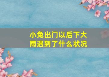 小兔出门以后下大雨遇到了什么状况