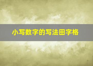 小写数字的写法田字格