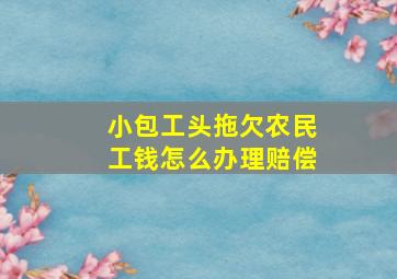 小包工头拖欠农民工钱怎么办理赔偿