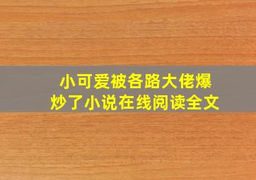 小可爱被各路大佬爆炒了小说在线阅读全文