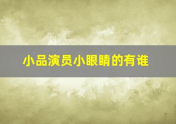 小品演员小眼睛的有谁